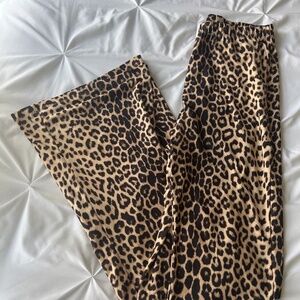 Women’s Leopard Print Flare Pants | Size M